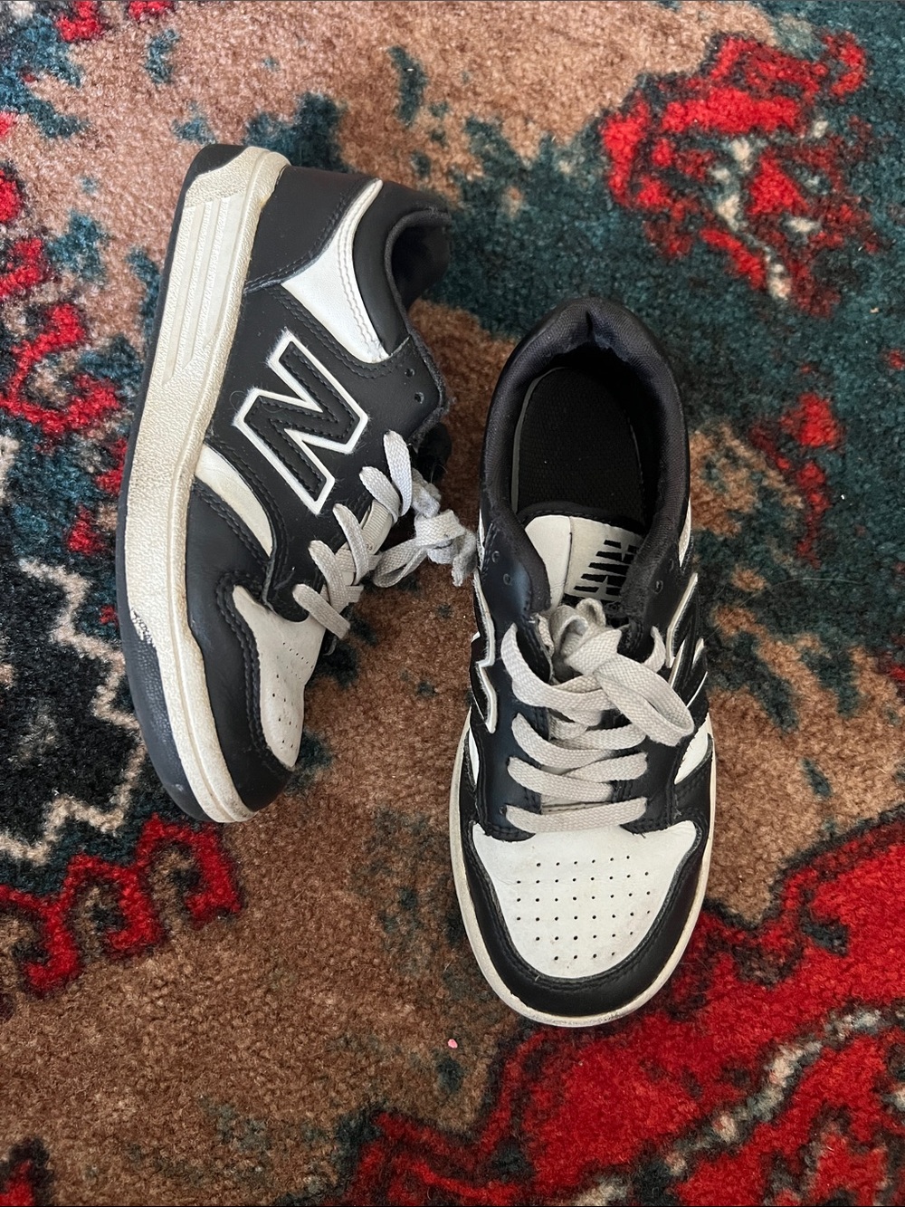 New Balance Black and White Low-Top Sneakers